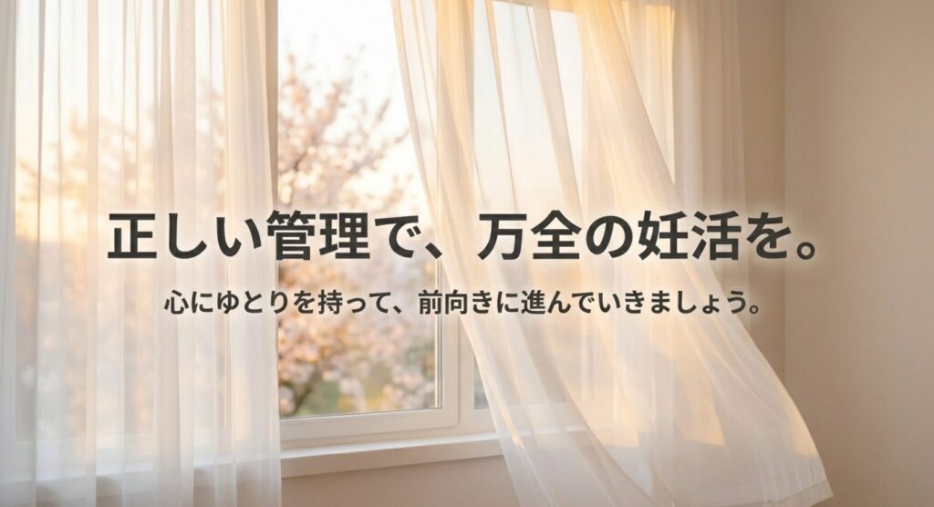 正しい管理で心にゆとりを持って前向きに妊活を進めるメッセージ